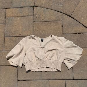 Women's Cream Cropped Top